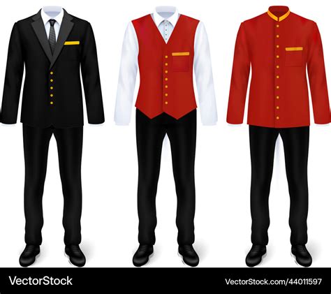 Hotel staff uniform set Royalty Free Vector Image