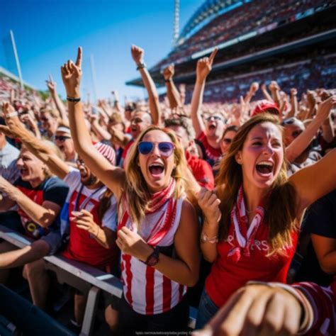 Premium AI Image | photo group of happy fans Atletico Madrid in La Liga Spanyol are cheering for ...