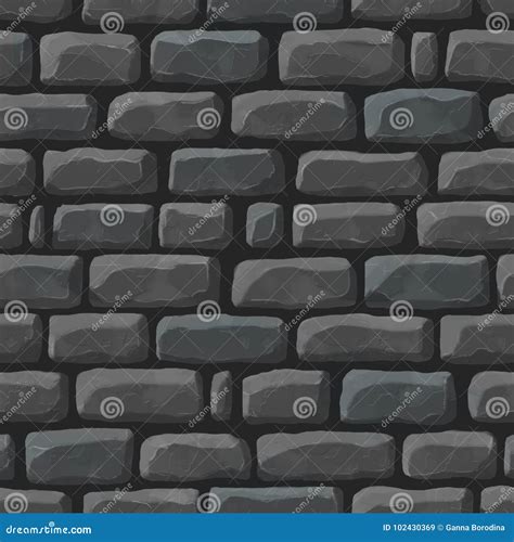 Seamless Cartoon Texture of Dark Cobblestone Stock Illustration - Illustration of pavement ...