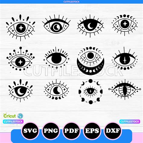 Evil Eye SVG, PNG, Cricut, Silhouette, 12 Evil Eye Svg Bundle