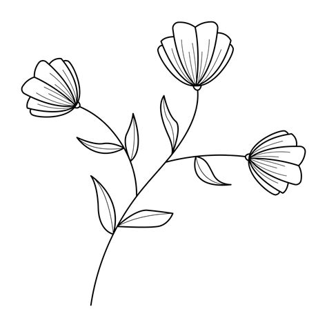 Premium Vector | Hand drawn doodle flowers in outline style decorative ...