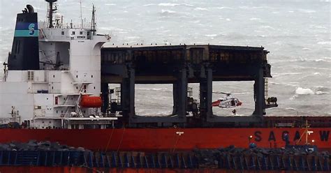 Dramatic moment brave rescuers battle Storm Angus to save crew of sinking cargo ship caught on ...