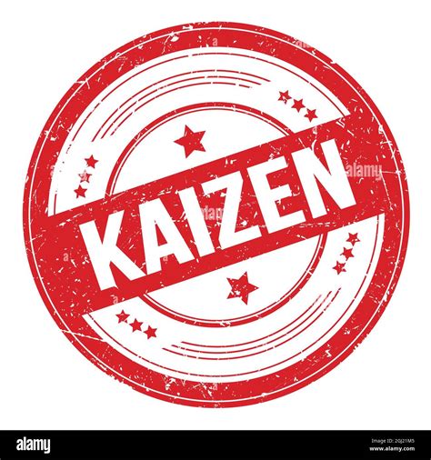 KAIZEN text on red round grungy texture stamp Stock Photo - Alamy