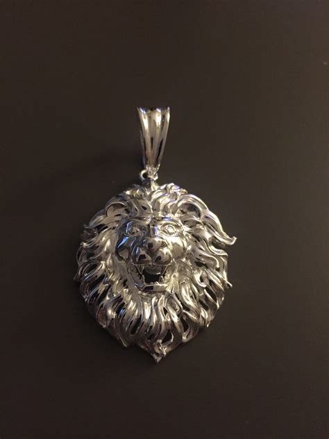 925 Silver Lion Head Pendant - Online Silver