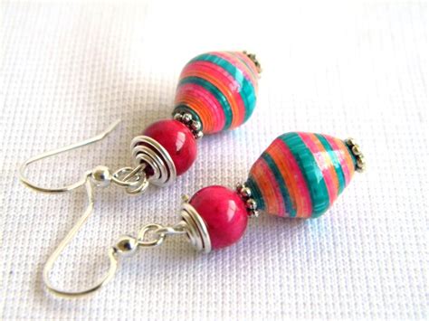 Paper Bead Jewelry Earrings 580 - Etsy