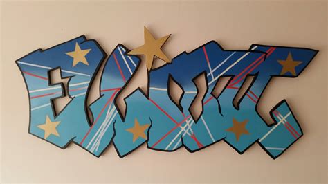 Bespoke graffiti names hand made great for bedrooms or playrooms ...