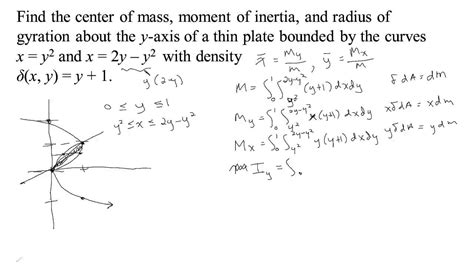 Mass, Moments, Center of Mass, and Radius of Gyration Example - YouTube