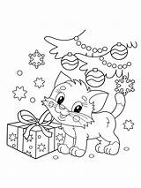 Christmas Cat coloring Page  Free Printable sketch template