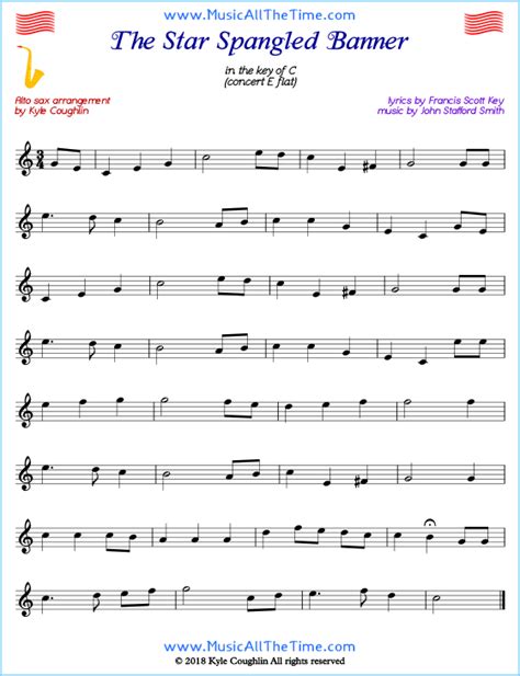 Star Spangled Banner Alto Sax Sheet – Best Banner Design 2018