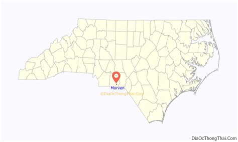 Map of Morven town, North Carolina