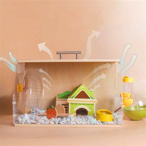 Hamster Travel Cage | Wooden Habitat with Acrylic Sheets