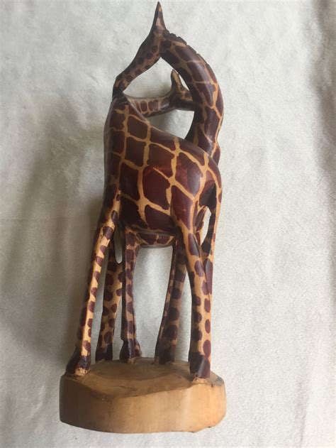 Giraffe Sculpture Wood Sculpture Wood Animal Tribal - Etsy