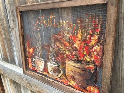 Autumn art fall decor outdoor art window screencoffee