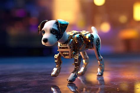 Premium AI Image | Ai robot dog running Generative Ai