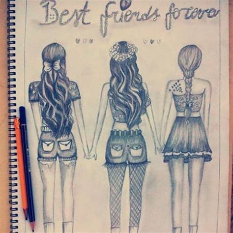 Friendship Cute 3 Bff Drawings Easy - Juvxxi