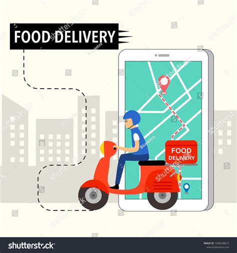 Online Food Order Food Delivery Service Stock Vector (Royalty Free ...