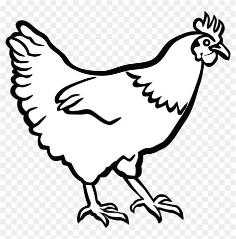 Free Clipart Of A Hen In Black And White - Chicken Black And White ...