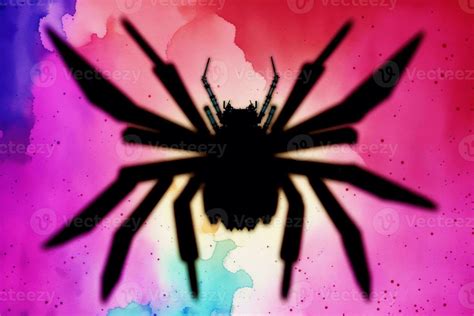 spider silhouette on abstract watercolor background, halloween concept.Digital art, 23594584 ...