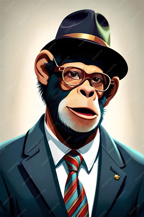 Premium AI Image | chimpanzee wearing costumes hats accessories and ...