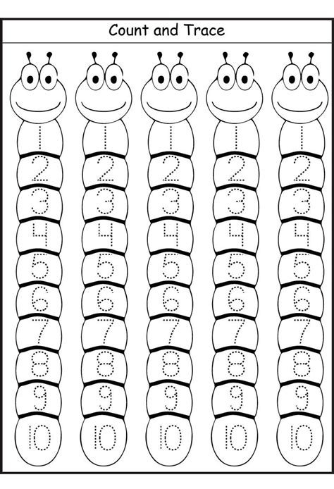 Tracing Numbers 1 10 Child | คณิตศาสตร์ชั้นอนุบาล, แบบฝึกหัดสำหรับเด็กก่อนวัยเรียน, กิจกรรมเสริม ...