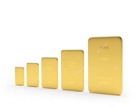 Premium Photo | Row of gold bars by size