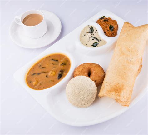 Premium Photo | Group of south indian food dosa, idli or idly, vada, sambar coconut chutney and ...