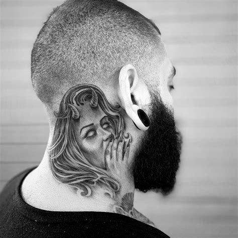 Devil Whispering Tattoo On Neck by @dannycee_official - Tattoogrid.net