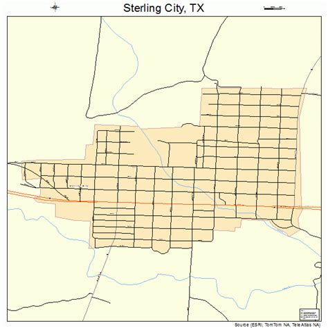 Sterling City Texas Street Map 4870232