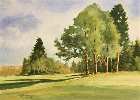 Golf Course Watercolor at PaintingValley.com | Explore collection of ...