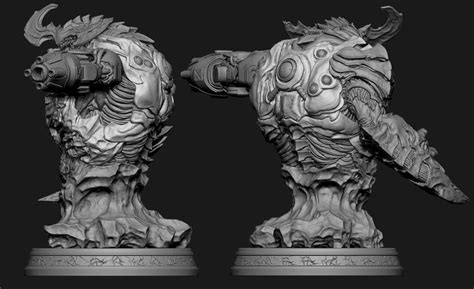 ArtStation - Cyberdemon Statue - Doom Fan Art, Worachot Ruangsri | Statue, Fan art, Art