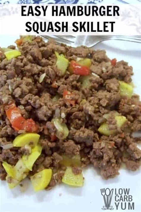 Ground Beef and Squash Skillet | Low Carb Yum