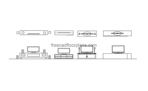 TV Stands - Free CAD Drawings