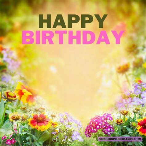 Happy Birthday Flower Garden Images - Wishing Pond Images