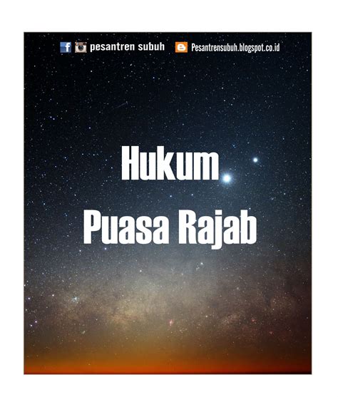 PESANTREN SUBUH: Hukum Puasa Hari Tertentu di Bulan Rajab