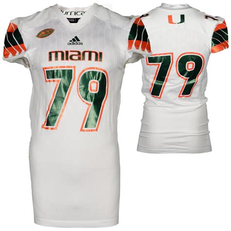 Fanatics Authentic Miami Hurricanes Game-Used White #79 Adidas Football ...