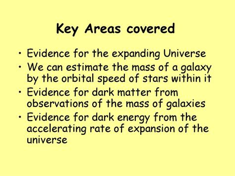 Key Areas covered Evidence for the expanding Universe - ppt download