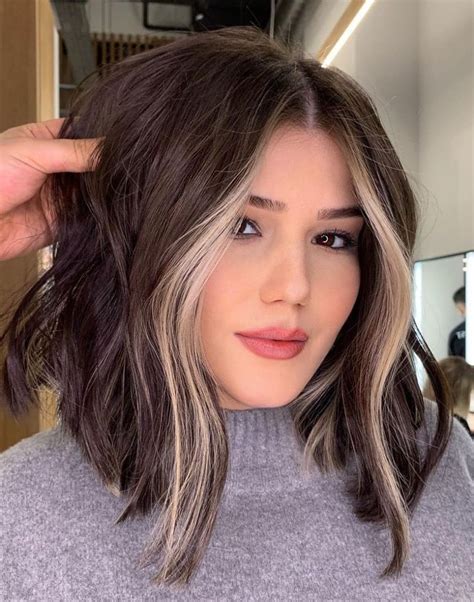 Inverted Long Bob with High Contrast Money Pieces Long Layered Bob Hairstyles, Long Bob Haircuts ...