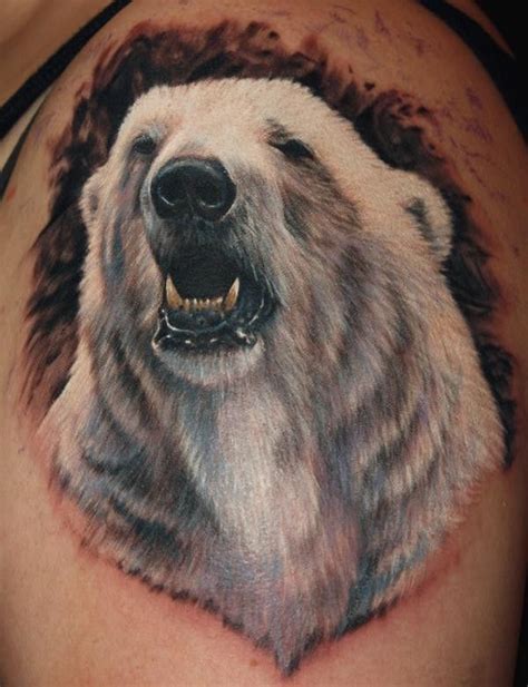 Super realistic polar bear tattoo | Polar bear tattoo, Bear tattoos ...