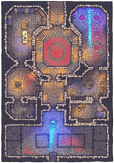 The Cultist Lair – A Dungeon Map from 2-Minute Tabletop | Dungeon maps ...