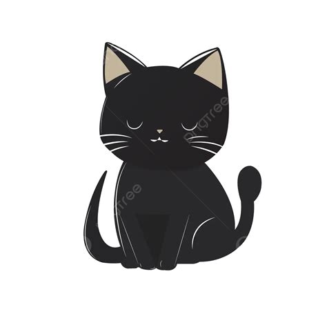 Cute Black Cat Vector, Cat, Cat Illustation, Cute Cat Drawing PNG and Vector with Transparent ...