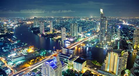 Bangkok skyline at night Foto & Bild | architektur, stadtlandschaft ...