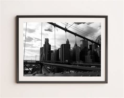 Black and White Wall Art Print Downtown Manhattan print | Etsy