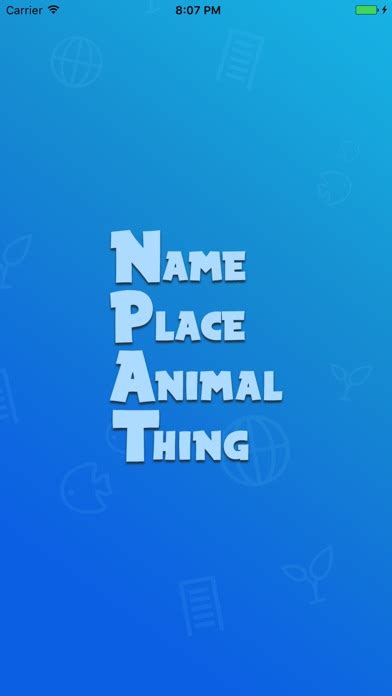 Name Place Animal Thing - Online iPhone App