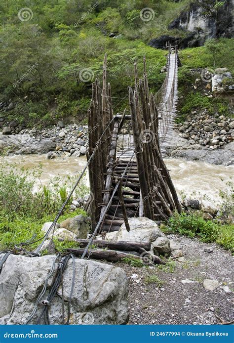 The Rope bridge stock photo. Image of asia, bridge, holiday - 24677994