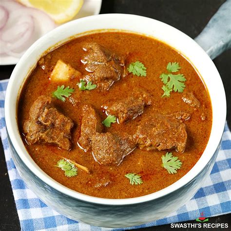 Goat Curry Recipe (Chettinad Goat Kulambu) - Swasthi's Recipes