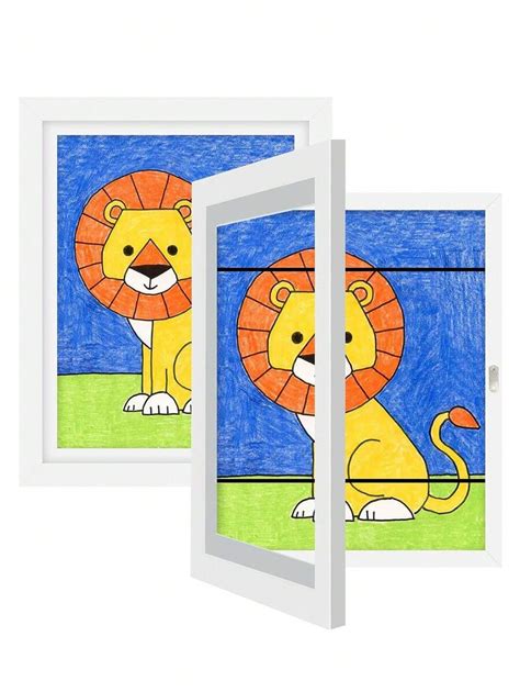 1pc A4 Children's Drawing Frame Wooden Wall-mounted Transparent Photo Frame With Magnetic Cover ...
