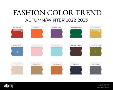 Fashion Color Trend Autumn Winter 2022 2023 Trendy Colors Palette Guide ...