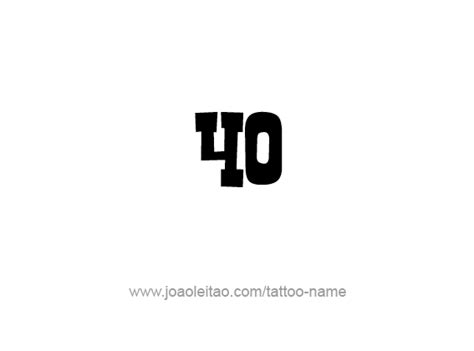 Forty-40 Number Tattoo Designs - Tattoos with Names