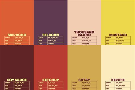 an image of some type of menus with different colors and font options on them