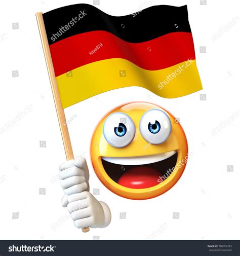 Emoji Holding German Flag Emoticon Waving Stock Illustration 760957243 ...